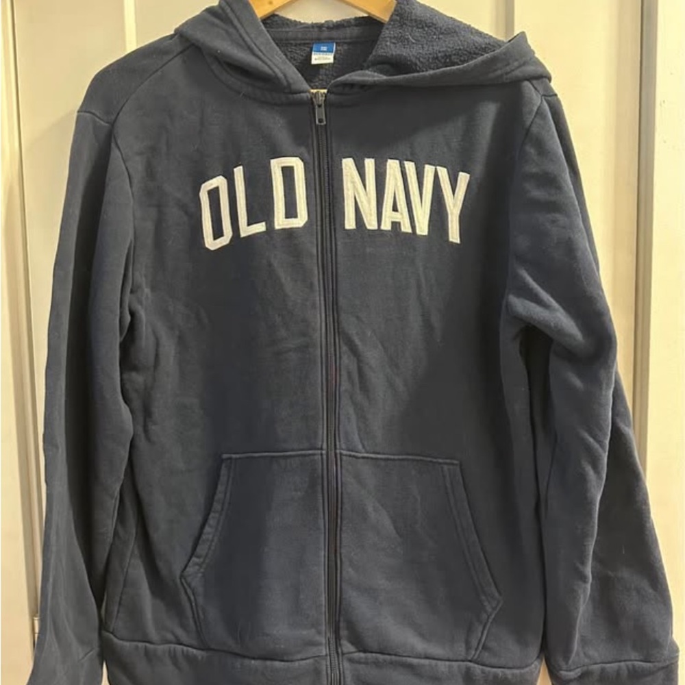 Old Navy Boys Navy Full-Zip Hoodie with Logo